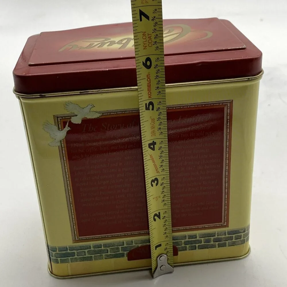 Vintage Cadbury‎ Biscuit Shop Cookie Tin Square Empty Made England British Tin